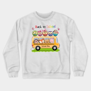 Cute animals on the bus. Crewneck Sweatshirt